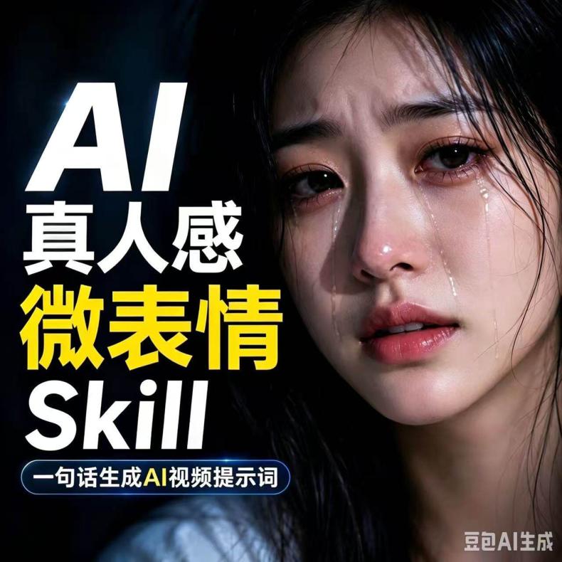 Skills｜真人感微表情AI视频Skill｜情绪表演时间轴 + 视频提示词素材库